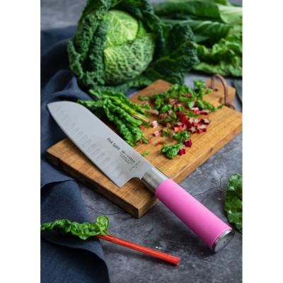 Santoku Kullenschliff Pink Spirit 18 cm Detail 3