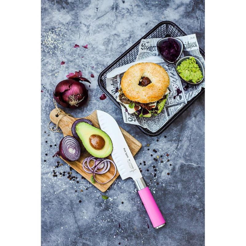 Santoku Kullenschliff Pink Spirit 18 cm