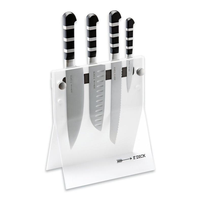 Messerblock Acryl 4tlg. 1905 4 Knives  wei&szlig;