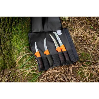 Rolltasche Textil Jagd 4tlg.Messerset Detail 2