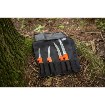 Rolltasche Textil Jagd 4tlg.Messerset Detail 3