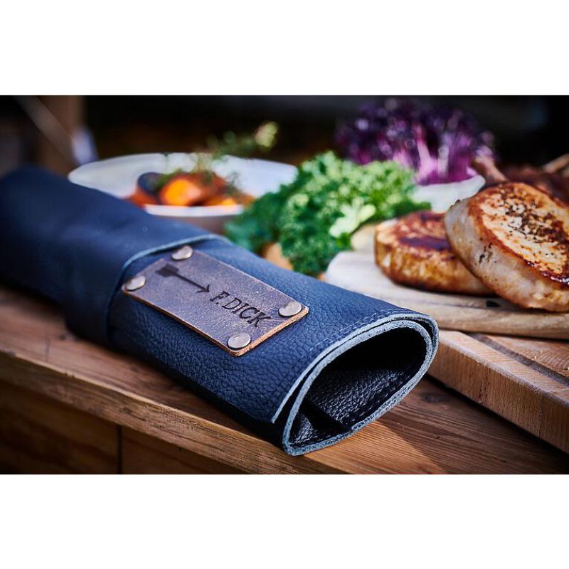 Rolltasche Leder leer schwarz 5 F&auml;cher