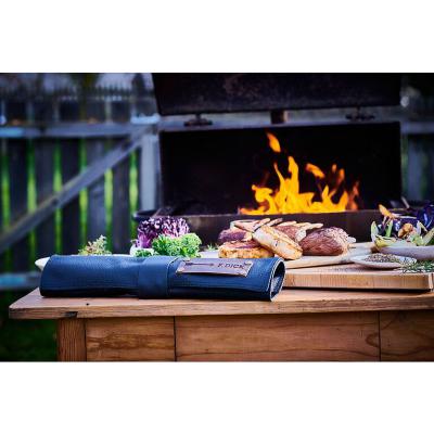 Rolltasche Leder leer schwarz 5 F&auml;cher Detail 3