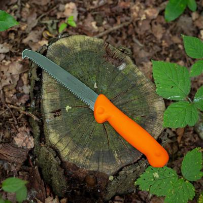 Jagdknochens&auml;ge mit magn. Klingenschutz MagicGrip orange Detail 2