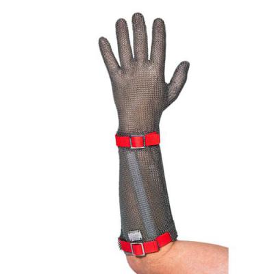 Stechschutzhandschuh Gr&ouml;sse M rot 19cm Stulpe Detail 2