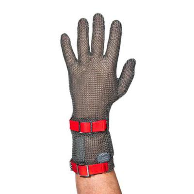 Stechschutzhandschuh Gr&ouml;&szlig;e M rot 8cm Stulpe Detail 2